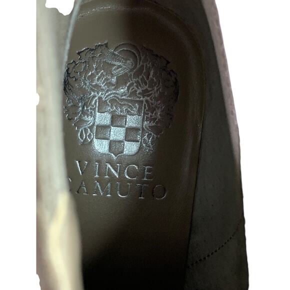 Size 6M Vince Camuto Womens Heeled Booties Truffle Taupe Suede Ernessa - Picture 8 of 13